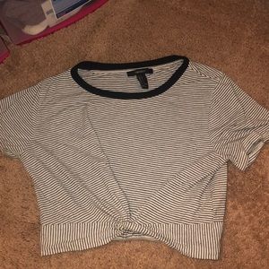 very cropped cute f21 striped shirt!
